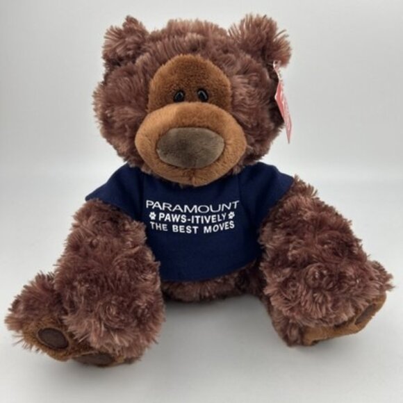 Gund Philbin T-Shirt Teddy Bear Brown Sitting Paramount 13" Paws-itivey. - Picture 1 of 11